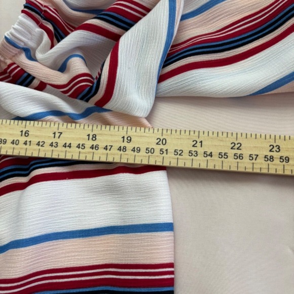 LUCCA Off The Shoulder Striped Bardot Blouse Top Women's Size L - Picture 9 of 9